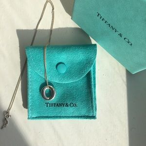 Tiffany and Co. Circle Pendant w/Silver Necklace